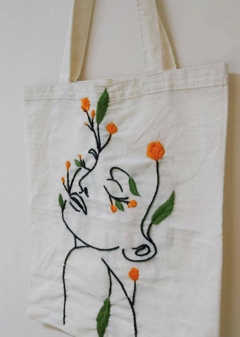 Sac fourre-tout visage à fleurs